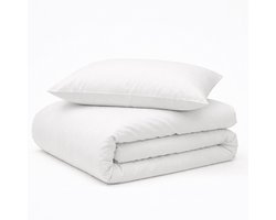 Decoware Junior Dekbedovertrek Uni - Wit - Katoen - Inclusief kussensloop - Peuterbed - 120x150 + 60x70 cm