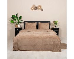 Decoware teddy fleece dekbedovertrek - Mink - Tweepersoons - 200x220 + 2st. 60x70 cm