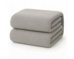 Decoware® Teddy Fleece Hoeslaken - Grijs - 200x200 cm - Extra Warm & Zacht - Voor Matrassen tot 30 cm