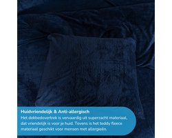 Decoware teddy fleece - kussensloop - navy - per stuk - 60x70 cm