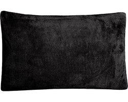 Decoware teddy fleece - kussensloop - zwart - per stuk - 60x70 cm