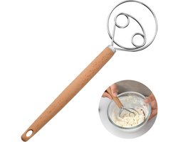 deegklopper – Garde – Menggereedschap – Voor het bereiden van diverse broodsoorten – Roestvrij staal