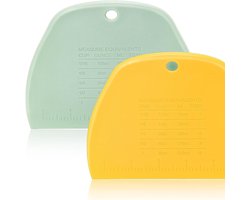 Deegkrabber - Deegsnijder - Pizzasnijder - Multifunctionele bakkrabber - Boterkrabber - 2-pack - Multicolor - PP