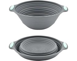 Deegrijskom - Gistmand -Sliconen imitatie mand - Rotan broodbakaccessoire - Bakaccessoire voor brood - Opvouwbare rijsmand - Hulpmiddelen voor het rijzen van deeg - Cakebakplaat - Circulaire