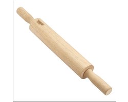 Deegroller Hout - Bakroller - Bakken Maken - Ergonomische Grip - 48 cm - Licht Houtkleur