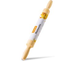 Deegroller Hout - Bakroller Keukenroller - Pasta Pizza Koekjes - Antiaanbak Handgrepen - 44 cm x 4 cm - Licht Hout