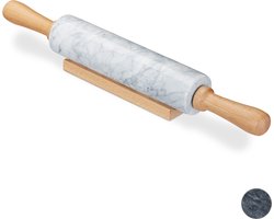deegroller marmer - hout - wit