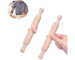 deegroller- rolstok- deegroller hout- deegroller antikleef- deegroller kind- deegroller klein- Deegroller- Hout -Deegroller van hout -deegroller antikleef- Bakaccessoires/bakken benodigdheden - Met handvat- Kitchen Tools- 20 cm