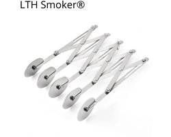 deegsnijder 5 wielen, Deegsnijder, pizzasnijder, roestvrij staal, 5 wielen, verstelbaar, taartverdeler, pizzasnijder van roestvrij staal, voor het bakken van de keuken