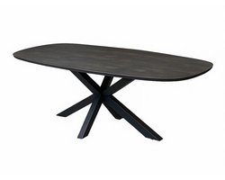 Deens Ovale Eettafel - 200 cm - Zwart - Mangohout