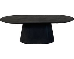 Deens ovale salontafel 120 cm mangohout kegelpoot Zwart (120x60x37cm)