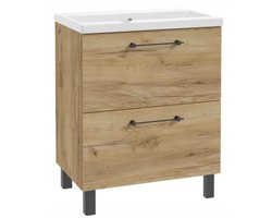 Deftrans Cassandra Serie - Badkamermeubel met Wastafel - 80x80cm - Draaibare Handgrepen - Dąb Craft