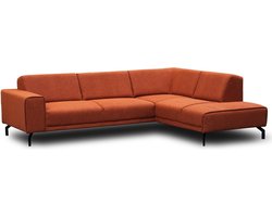 DeGeBe Hoekbank Maël terracotta rechts - Stof - Scandinavisch & Basic - 275 x 81 x 210 cm