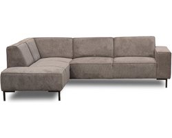 DeGeBe Hoekbank Ravi bruin links - Stof - Scandinavisch & Basic - 262 x 83 x 195 cm