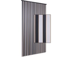 Degor Vliegengordijn/deurgordijn Linten HQ - Zwart/Wit - 90x220 cm