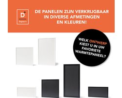 Degree-n energiezuinige infraroodverwarming - verwarmt tot 7 m2 - Wit - 100 Watt - 30x60 cm