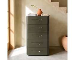 DÉJA Living Ladekast Setra - Kaki Groen Glossy MDF - 60x41x105cm