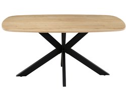 DÉJA Living Ovale Eettafel Jaimy - 160cm - Eikenhout Naturel - Spinpoot - 4-6 Personen