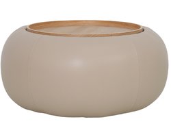 DÉJA Living Salontafel Draby - Rond Taupe/Naturel - Incl. Opbergruimte - 73cm