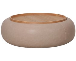 DÉJA Living Salontafel Draby - Taupe/Naturel - Met Opbergruimte - Ø102cm