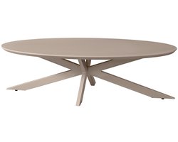 DÉJA Living Salontafel Gimo - Ovaal - Taupe - 120x55 cm - HPL Tafelblad