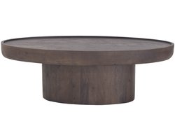 DÉJA Living Salontafel Sola Ovaal - Mangohout - Donkerbruin - 120x65x39cm