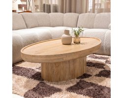 DÉJA Living Salontafel Sola Ovaal - Mangohout - Naturel - 120x65x39cm