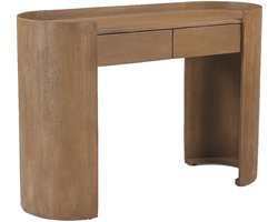 DÉJA Living Sidetable Xandrine Naturel – Mangohout – Scandinavisch – 2 Lades – 120x45x82 cm