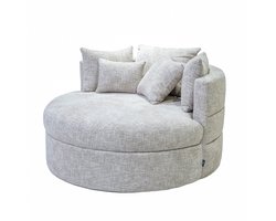 DÉJA Loveseat Miles Taupe Chenille Rond