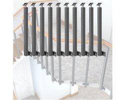 Dek Balusters - Metalen Spindels - Trap Afschermen - Verstelbare Beugel - 10 Stuks 30cm - Zwart