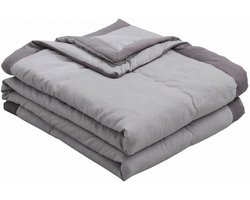 Dekbed 1 persoons - Katoenen quilt - Heerlijk slapen - Ademend en zacht - 140 x 200 cm - Grijs