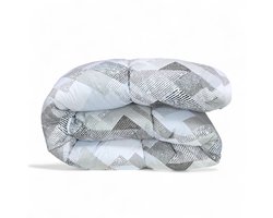 Dekbed bedrukt - Zonder hoes ( 2 in 1 ) - Tweezijdig - 140 x 200 cm - 1 persoon - Zigma / Modern Blue