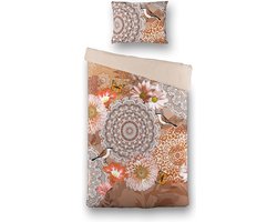 Dekbed-Discounter - Cloud Nine Dekbedovertrek 140 x 200/220 cm - Katoen - Korte instopstrook - Wassen op 40 graden - Inclusief 1 kussensloop - Mandala Flower