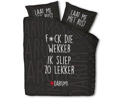 Dekbed-Discounter - #DARUM! Dekbedovertrek 140 x 200/220 cm - Polykatoen - Korte instopstrook - Wassen op 40 graden - Inclusief 1 kussensloop - F*ck die wekker!