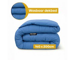 Dekbed-Discounter - EazySleep Dekbed Zonder Overtrek 140 x 200 cm - Inclusief 1 kussensloop - Wasbaar op 40 graden - All season dekbed - Blauw