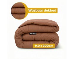 Dekbed-Discounter - EazySleep Dekbed Zonder Overtrek 140 x 200 cm - Inclusief 1 kussensloop - Wasbaar op 40 graden - All season dekbed - Mocha Mousse