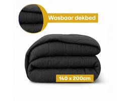 Dekbed-Discounter - EazySleep Dekbed Zonder Overtrek 140 x 200 cm - Inclusief 1 kussensloop - Wasbaar op 40 graden - Verkoelend dekbed - Antraciet