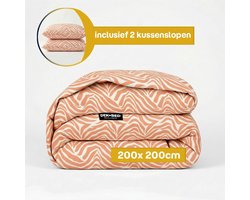 Dekbed-Discounter - EazySleep Dekbed Zonder Overtrek 200 x 200 cm - Inclusief 2 kussenslopen - Wasbaar op 40 graden - All season dekbed - Zebra Roze