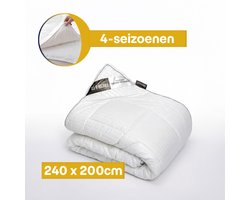 Dekbed-Discounter - Fresh and Co 4-seizoenen dekbed 240 x 200 cm - Microdons - 4-seizoenendekbed - Wasbaar op 60 graden - Anti-allergisch en huisstofmijtwerend - Wit
