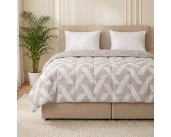 Dekbed-Discounter - Fresh and Co Dekbed Zonder Overtrek 140 x 200 cm - Inclusief 1 kussensloop - Wasbaar op 40 graden - Anti-allergisch - Stacking Triangles