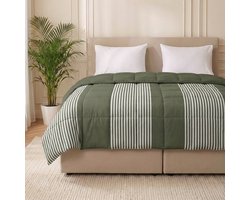 Dekbed-Discounter - Fresh and Co Dekbed Zonder Overtrek 140 x 200 cm - Inclusief 1 kussensloop - Wasbaar op 40 graden - Anti-allergisch - Vertical Lines