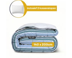 Dekbed-Discounter - Fresh and Co Dekbed Zonder Overtrek 140 x 200 cm - Wasbaar dekbed - Wasbaar op 40 graden - All season dekbed - Navy