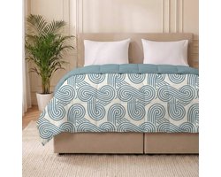 Dekbed-Discounter - Fresh and Co Dekbed Zonder Overtrek 140 x 200 cm - Wasbaar dekbed - Wasbaar op 40 graden - Anti-allergisch - Curvy Lines