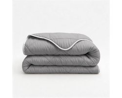 Dekbed-Discounter - Fresh and Co Dekbed Zonder Overtrek 140 x 200 cm - Wasbaar dekbed - Wasbaar op 40 graden - Met Ritssluiting - Grijs