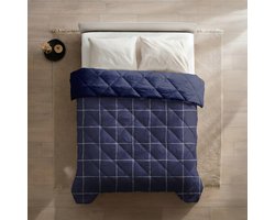Dekbed-Discounter - Fresh and Co Dekbed Zonder Overtrek 140 x 200 cm - Wasbaar dekbed - Wasbaar op 40 graden - Verkoelend dekbed - Navy