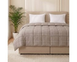 Dekbed-Discounter - Fresh and Co Dekbed Zonder Overtrek 200 x 200 cm - Wasbaar dekbed - Wasbaar op 40 graden - Anti-allergisch - Taupe