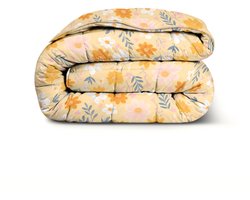 Dekbed-Discounter - Fresh and Co Dekbed Zonder Overtrek 200 x 200 cm - Wasbaar dekbed - Wasbaar op 40 graden - Verkoelend dekbed - Orange Flower Field
