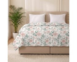 Dekbed-Discounter - Fresh and Co Dekbed Zonder Overtrek 240 x 200 cm - Inclusief 2 kussenslopen - Wasbaar op 40 graden - Anti-allergisch - Pink Blossom
