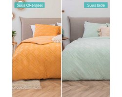Dekbed-Discounter - Fresh and Co Dekbedovertrek 140 x 200/220 cm - Katoen - Korte instopstrook - Wassen op 40 graden - Inclusief 1 kussensloop - Sunset Peach