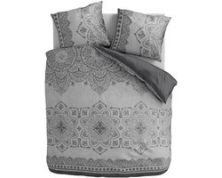 Dekbed-Discounter - Fresh and Co Dekbedovertrek 140 x 200/220 cm - Korte instopstrook - Wasbaar op 40 graden - Inclusief 1 kussensloop - Natural Mandala